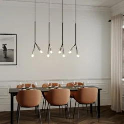Lucande Carlea colgante 8 luces negro-níquel