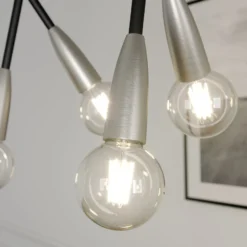 Lucande Carlea colgante 8 luces negro-níquel