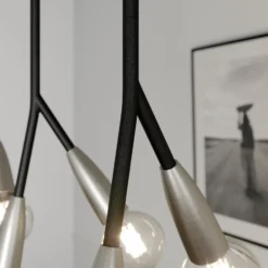 Lucande Carlea colgante 8 luces negro-níquel
