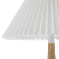 Lucande Ellorin lámpara de mesa, blanco, madera, Ø 37 cm, E27