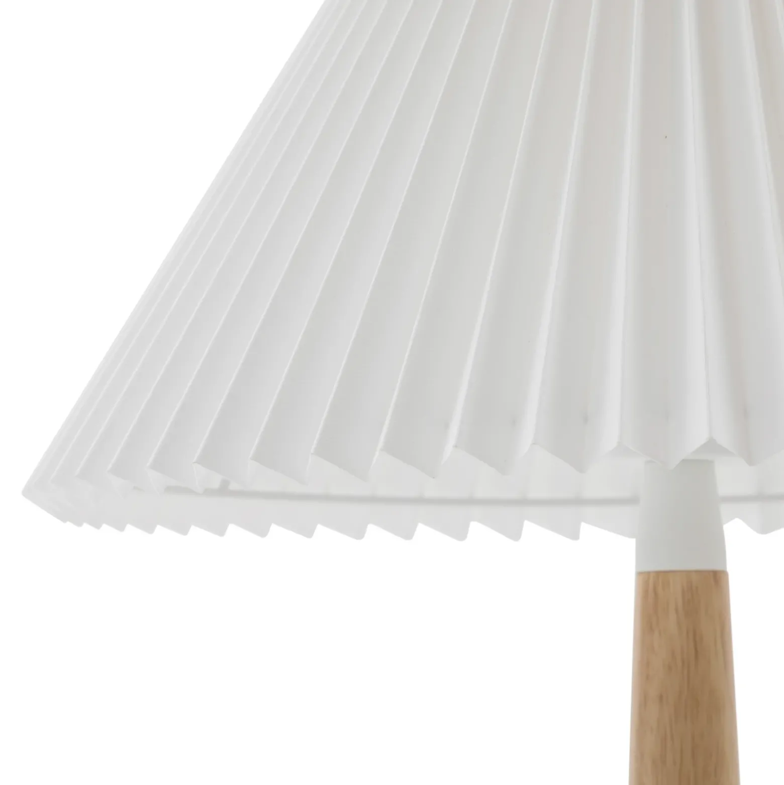 Lucande Ellorin lámpara de mesa, blanco, madera, Ø 37 cm, E27