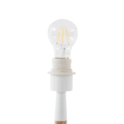 Lucande Ellorin lámpara de pie, blanco, madera, Ø 47,5 cm, E27