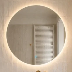 Lucande Espejo LED Celestiel, redondo, calefactable, CCT, Ø 60 cm