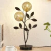 Lucande Evory lámpara de mesa, 48 cm, 2 luces, negro/oro, G9