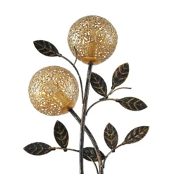 Lucande Evory lámpara de mesa, 48 cm, 2 luces, negro/oro, G9