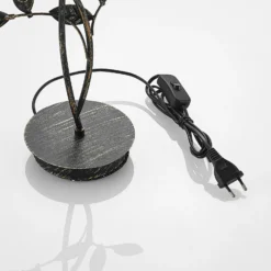 Lucande Evory lámpara de mesa, 48 cm, 2 luces, negro/oro, G9
