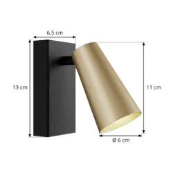 Lucande foco Angelina, latón/oro, metal, 1 luz.