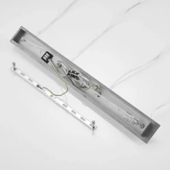 Lucande Gesja colgante, 4 luces, largo, cromo