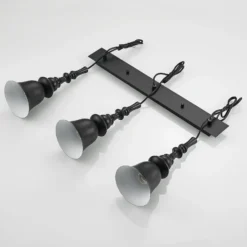 Lucande Gesja colgante, 3 luces, largo, negro