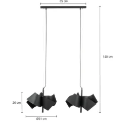 Lucande Imron lámpara colgante, 6 luces, negro