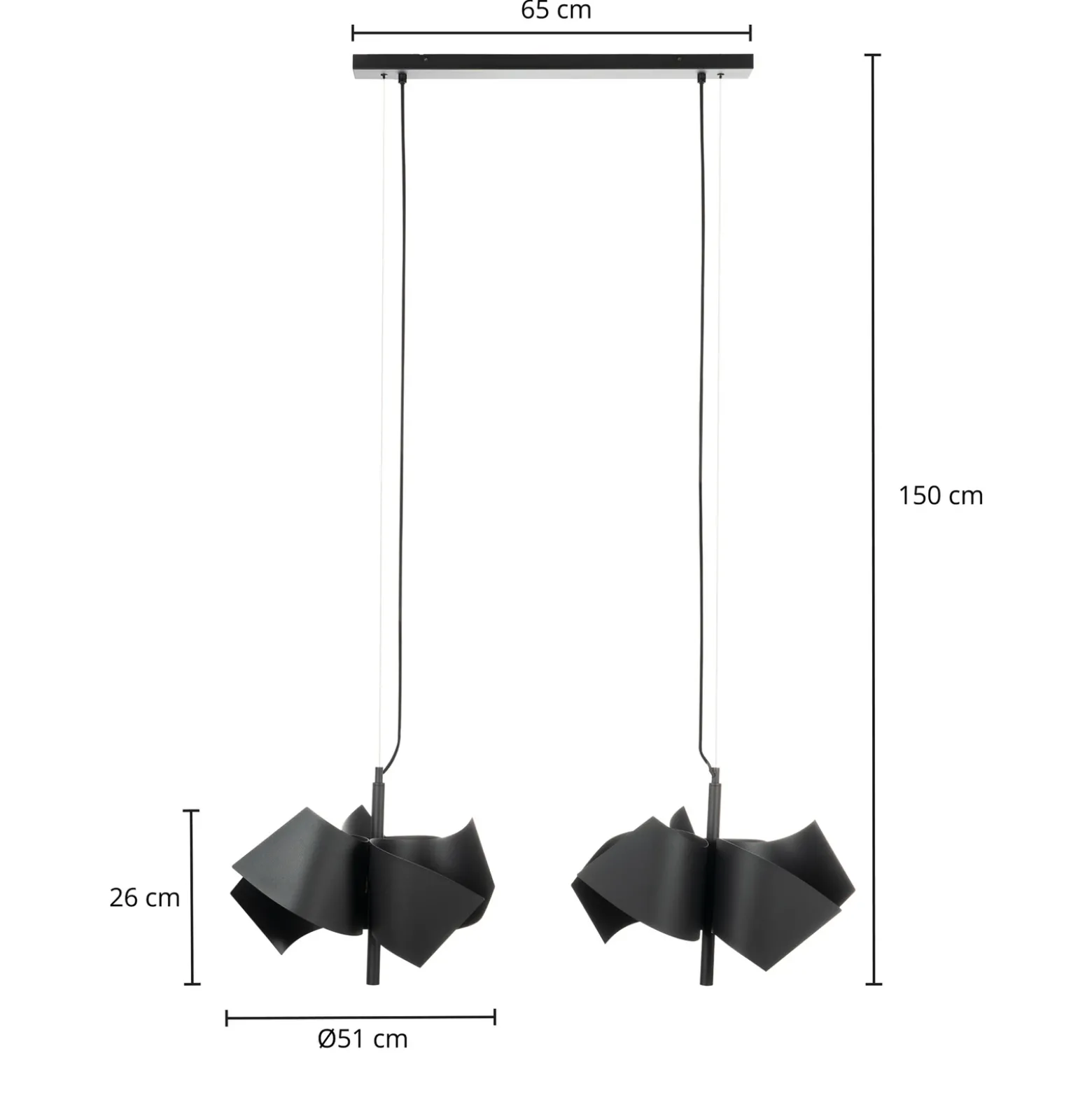 Lucande Imron lámpara colgante, 6 luces, negro