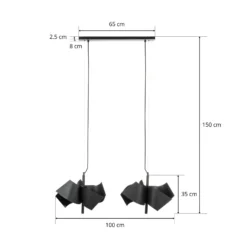 Lucande Imron lámpara colgante, 6 luces, negro