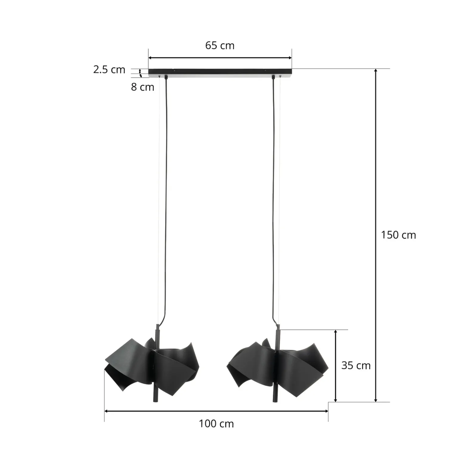 Lucande Imron lámpara colgante, 6 luces, negro