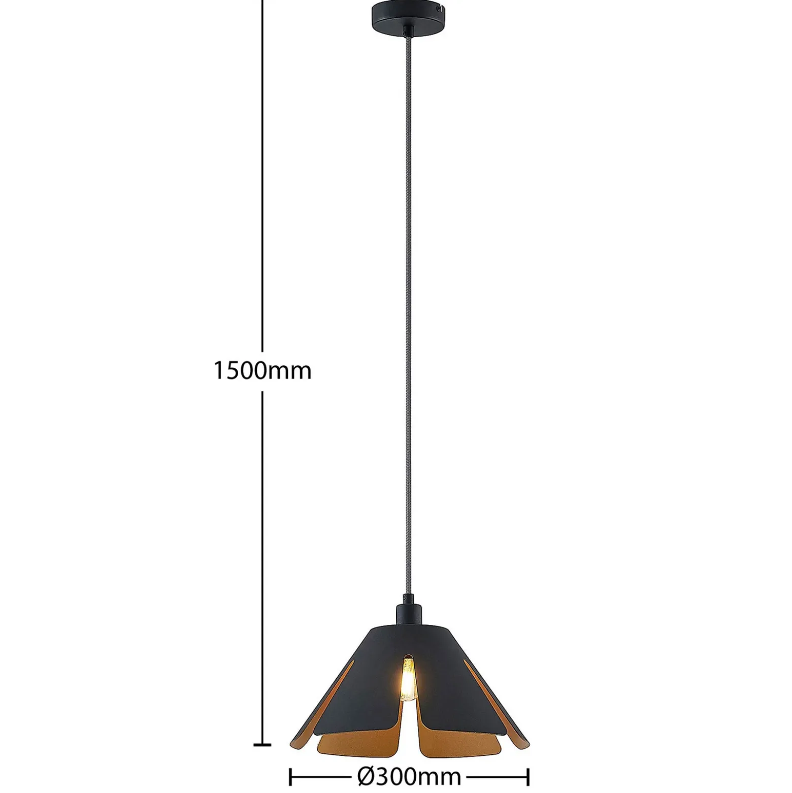 Lucande Jemmily lámpara colgante, 1 luz, 30 cm