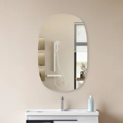 Lucande LED espejo Celestiel, oval, calefactable, CCT, 80 cm