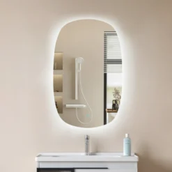 Lucande LED espejo Celestiel, oval, calefactable, CCT, 80 cm