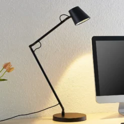 Lucande LED lámpara de escritorio Tarris, altura 46 cm, negro