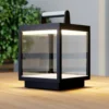 Lucande LED lámpara de mesa recargable Cube, aluminio, IP54, atenuable