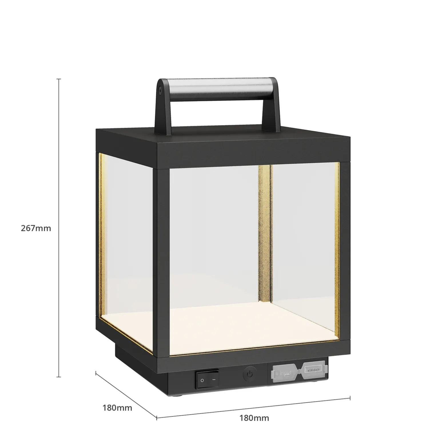 Lucande LED lámpara de mesa recargable Cube, aluminio, IP54, atenuable