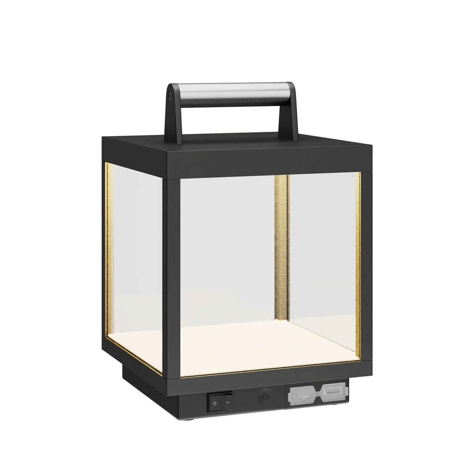 Lucande LED lámpara de mesa recargable Cube, aluminio, IP54, atenuable