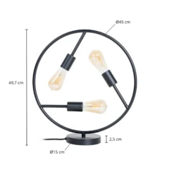 Lucande Linnard lámpara de mesa de hierro, 3 luces