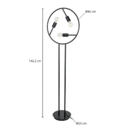 Lucande Linnard lámpara de pie de hierro, 3 luces