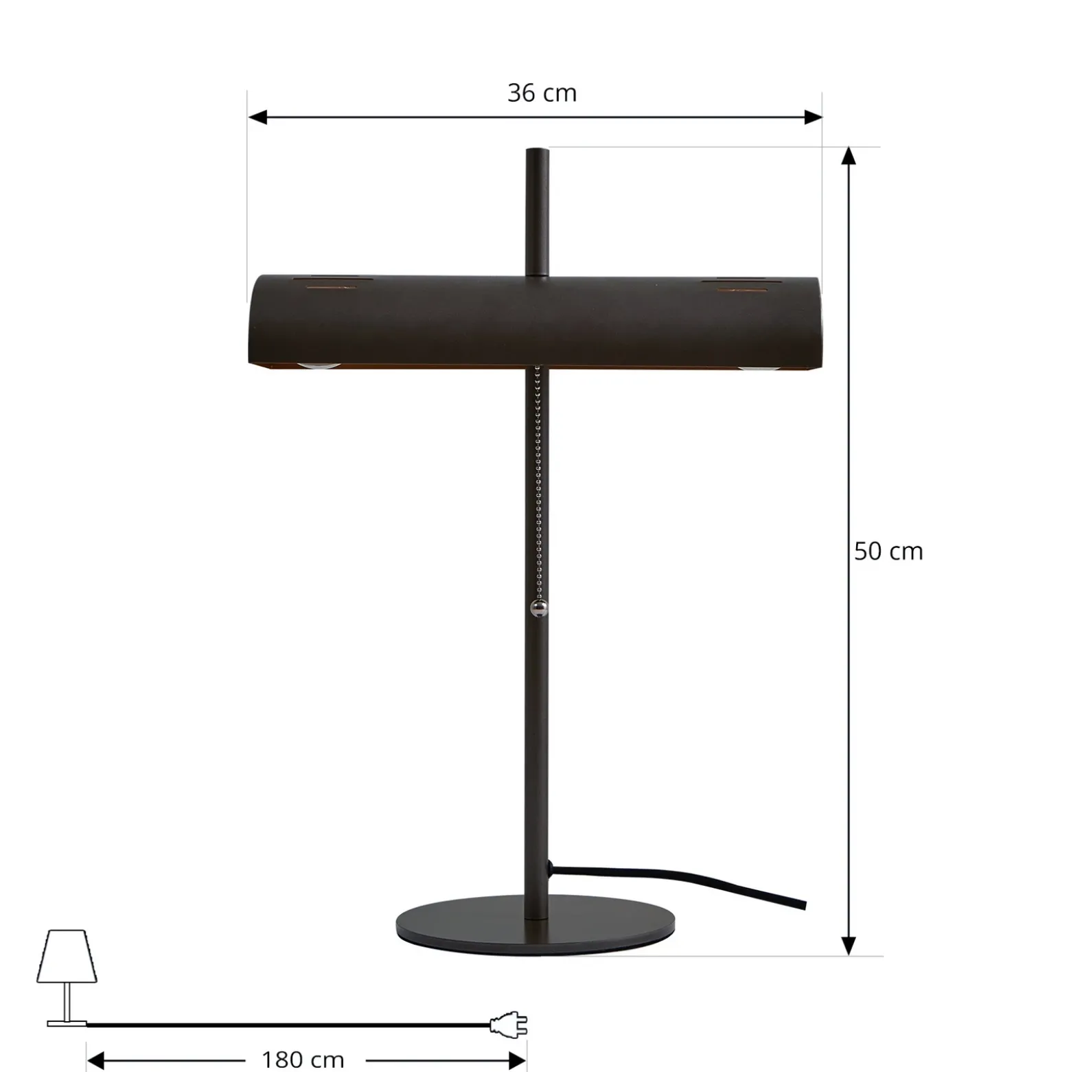 Lucande lámpara banquera Nysira, moderna, gris metálico, 2 luces.