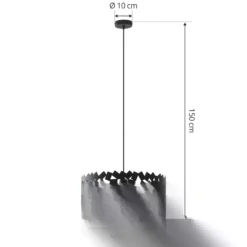 Lucande lámpara colgante Aeloria, negro, Ø 45 cm, hierro, E27