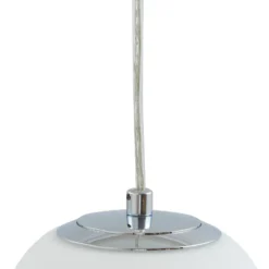 Lucande lámpara colgante Bidolo, color cromo, cristal, Ø 15 cm, IP44