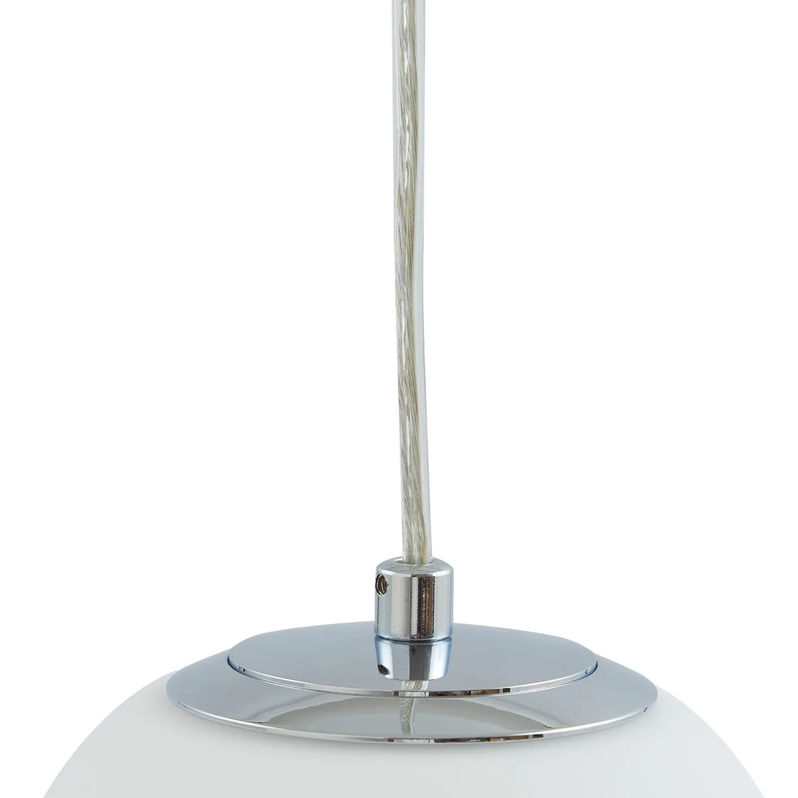 Lucande lámpara colgante Bidolo, color cromo, cristal, Ø 15 cm, IP44