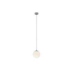 Lucande lámpara colgante Bidolo, color cromo, cristal, Ø 15 cm, IP44