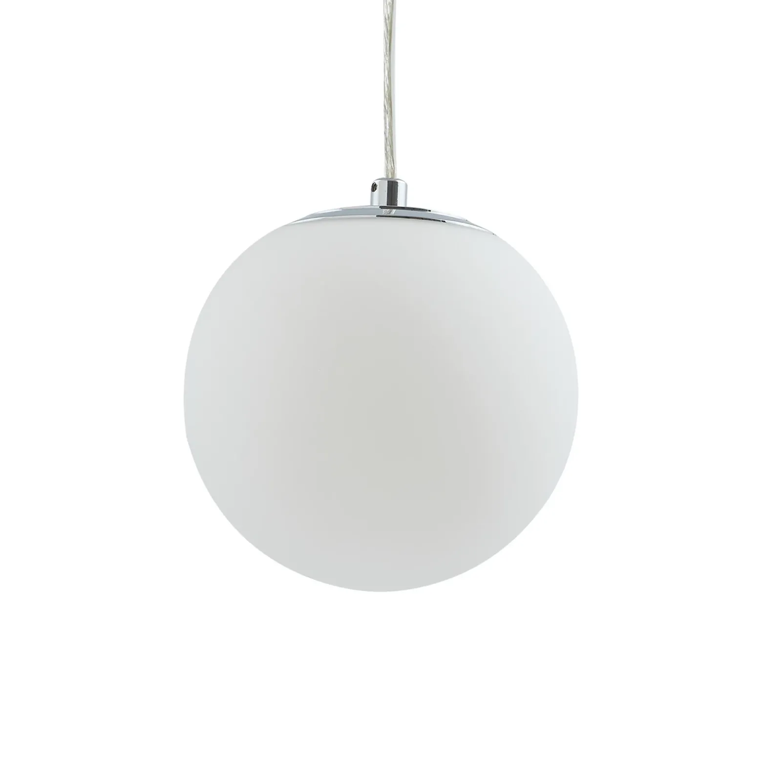 Lucande lámpara colgante Bidolo, color cromo, cristal, Ø 15 cm, IP44