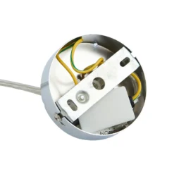 Lucande lámpara colgante Bidolo, color cromo, cristal, Ø 15 cm, IP44
