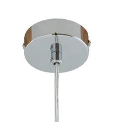 Lucande lámpara colgante Bidolo, color cromo, cristal, Ø 15 cm, IP44