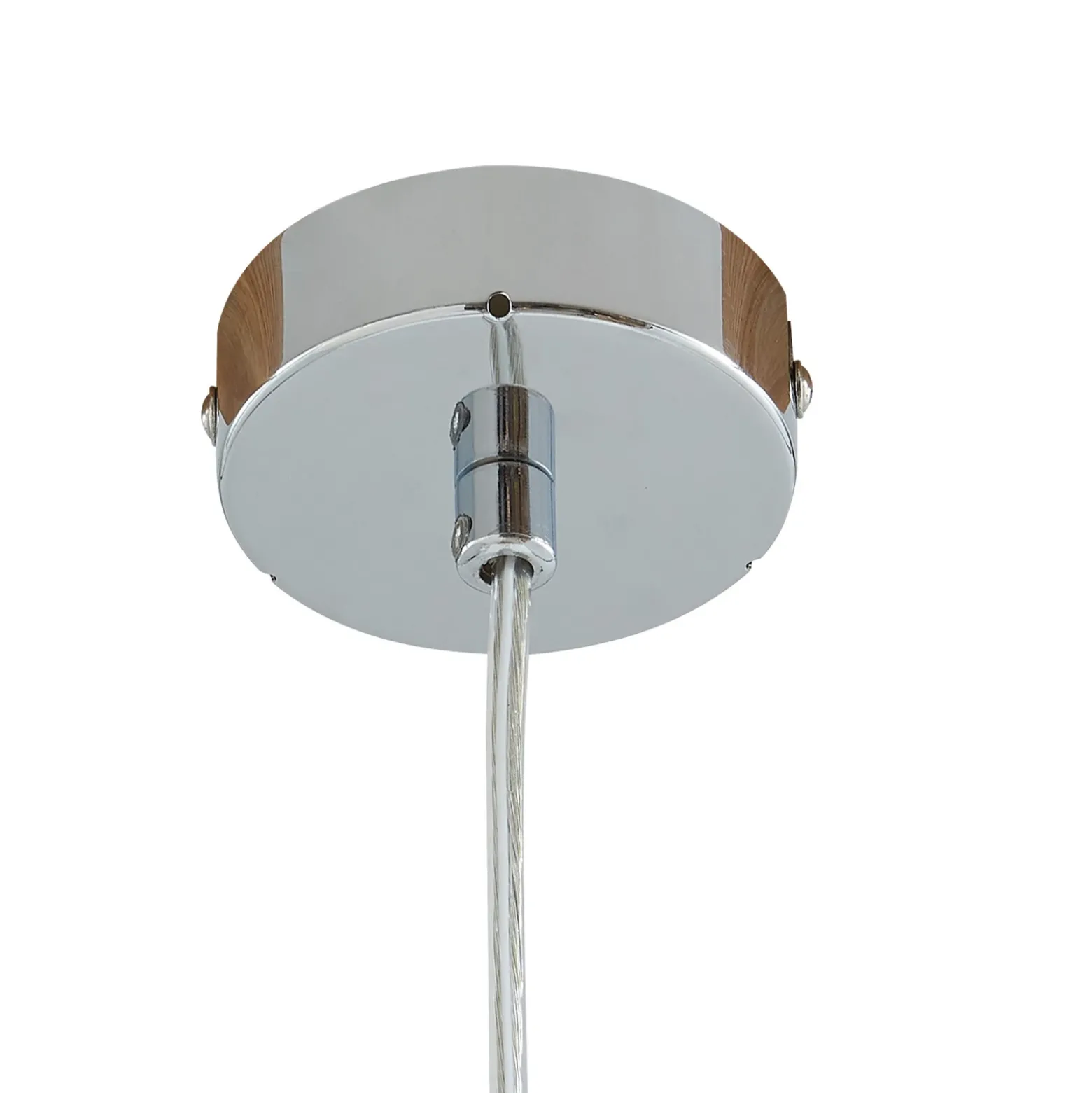 Lucande lámpara colgante Bidolo, color cromo, cristal, Ø 15 cm, IP44