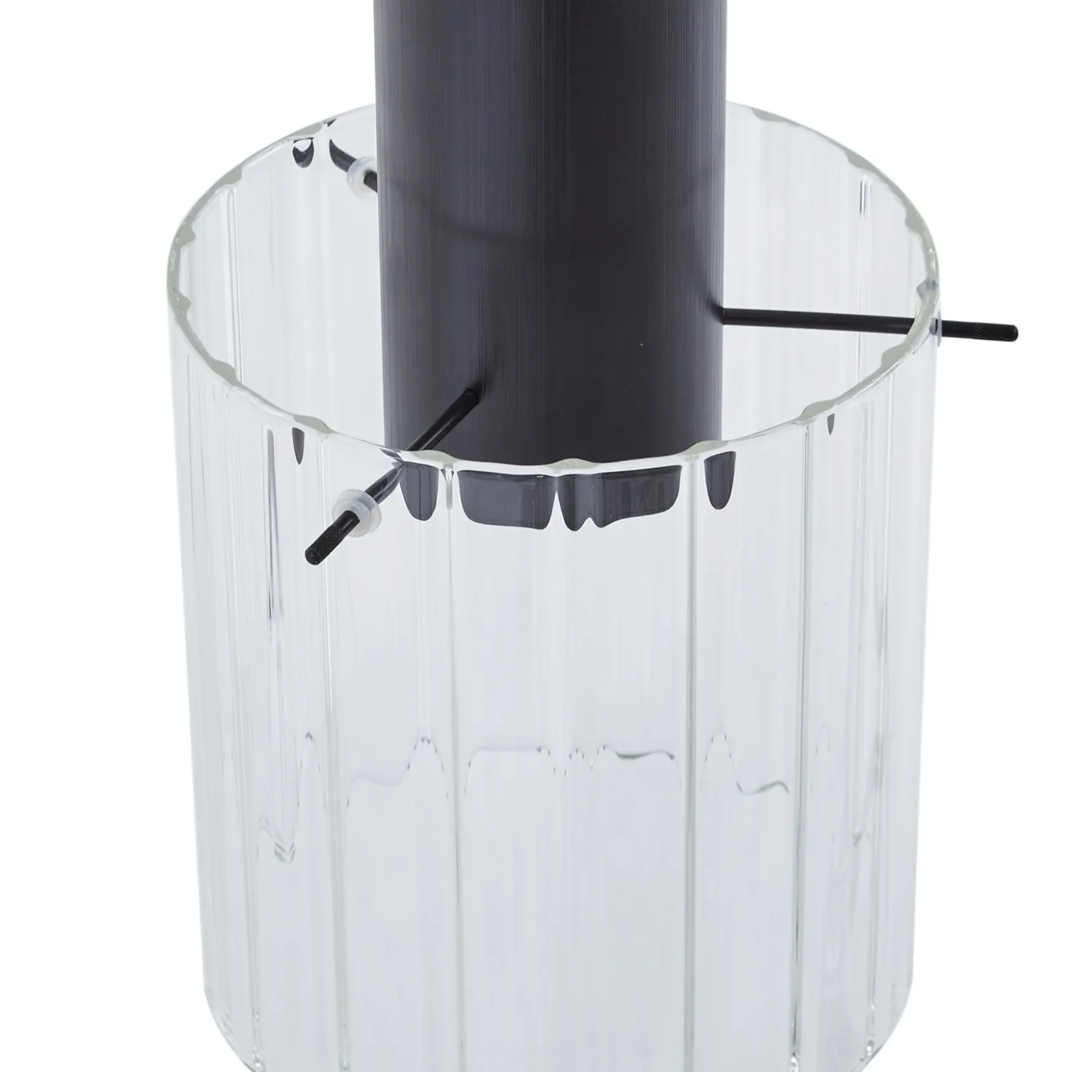 Lucande lámpara colgante Eirian, 90 cm, 3 luces, negro, cristal