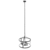Lucande lámpara colgante Eryk, Ø 40 cm, negra, cristal, 3 luces