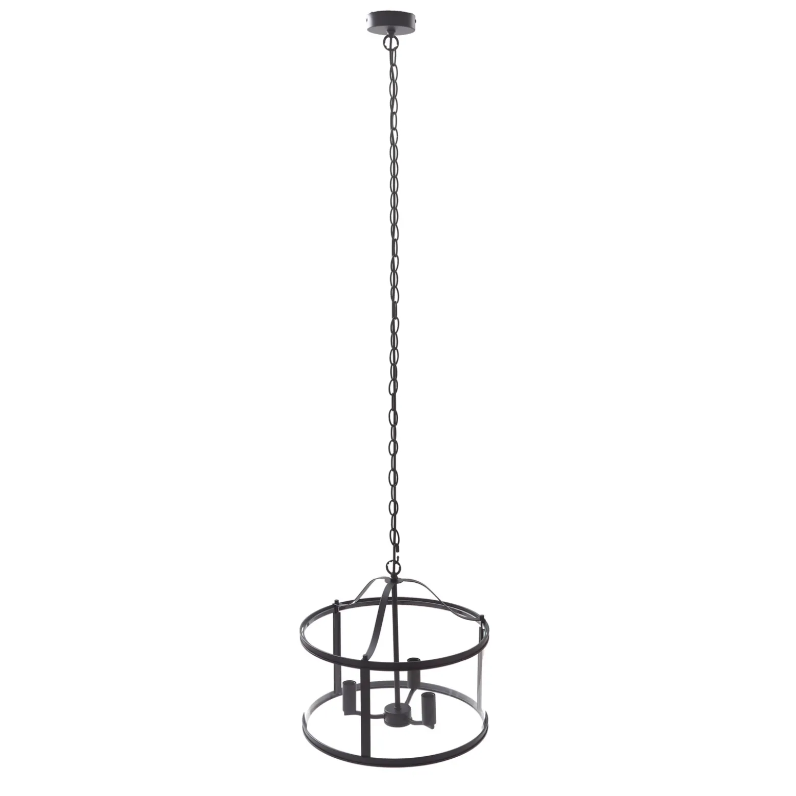 Lucande lámpara colgante Eryk, Ø 40 cm, negra, cristal, 3 luces