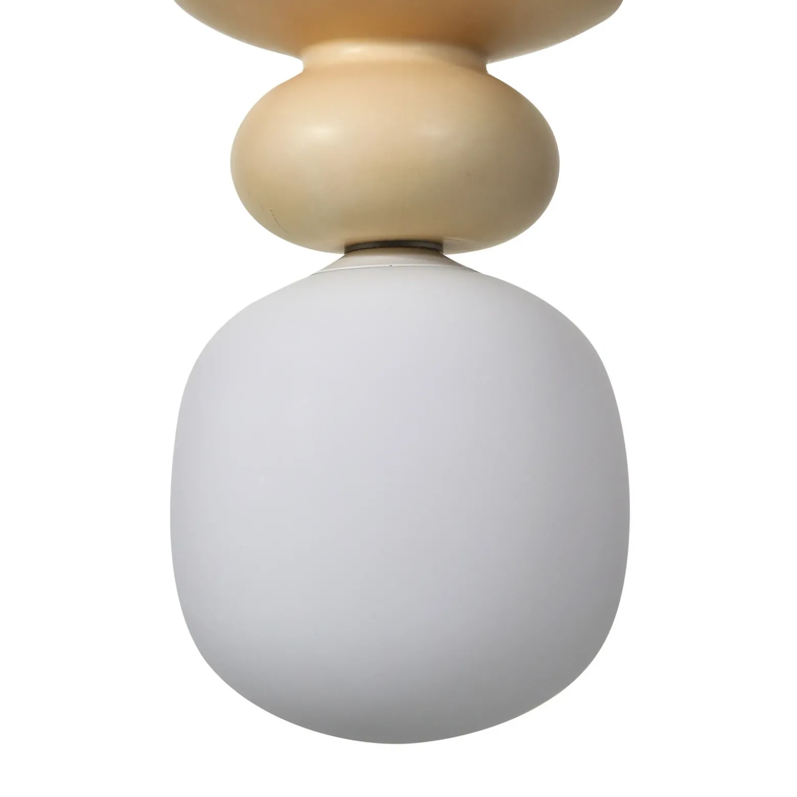 Lucande lámpara colgante Fidelo, blanco/amarillo, vidrio, cerámica, 18 cm