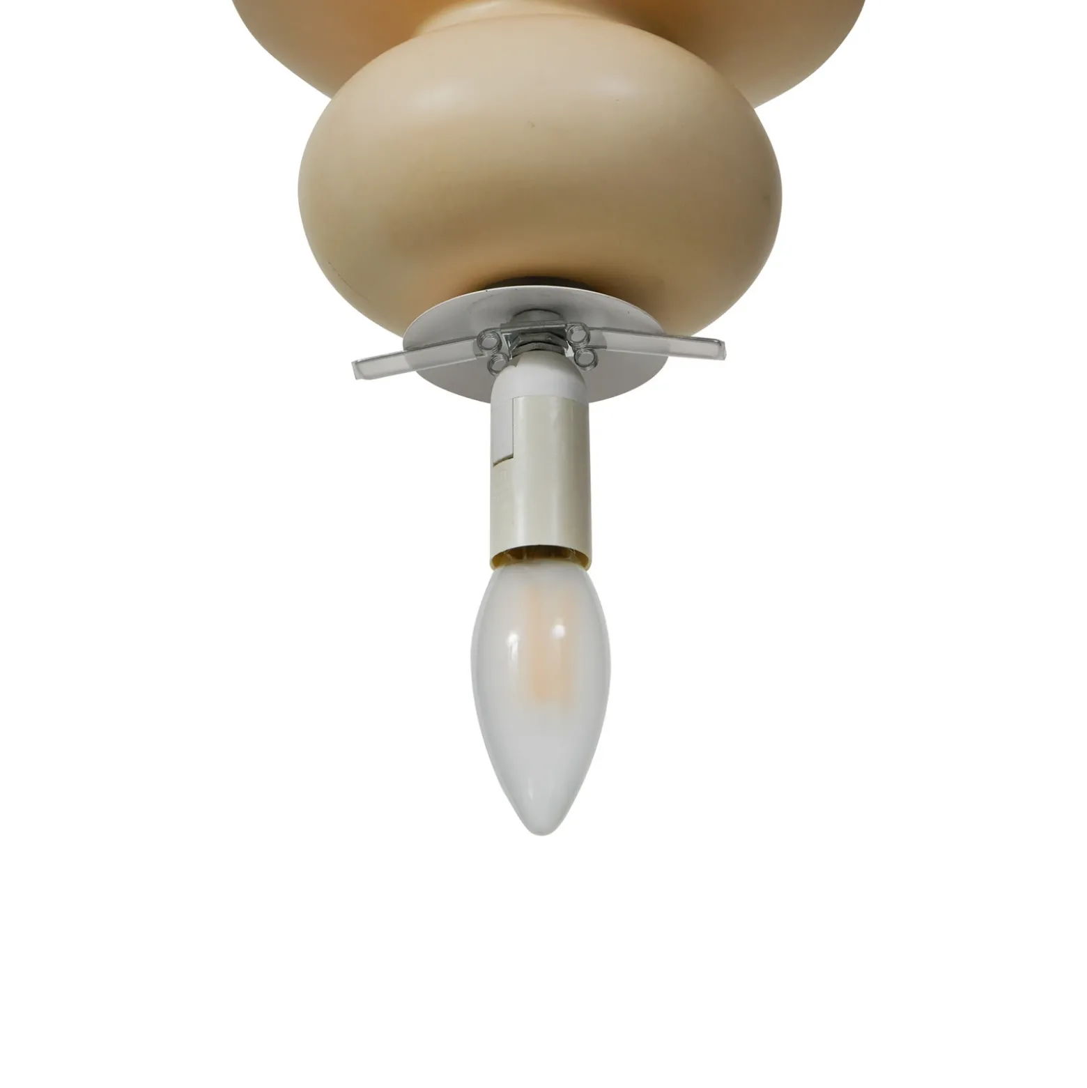 Lucande lámpara colgante Fidelo, blanco/amarillo, vidrio, cerámica, 18 cm