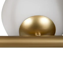 Lucande lámpara colgante Isandro, 95 cm, oro, blanco, 7 luces, G9