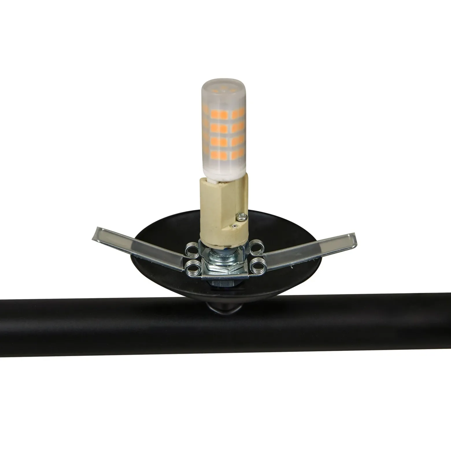 Lucande lámpara colgante Isandro, negro / ópalo, 7 luces