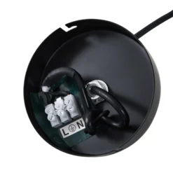 Lucande lámpara colgante Isandro, negro / ópalo, 7 luces