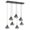 Lucande lámpara colgante Jarven, 7 luces, negro, cristal
