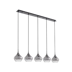 Lucande lámpara colgante Jarven, 5 luces, negro, cristal