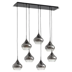 Lucande lámpara colgante Jarven, 7 luces, negro, cristal