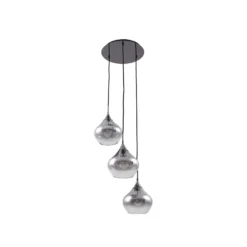 Lucande lámpara colgante Jarven, 3 luces, negro, cristal