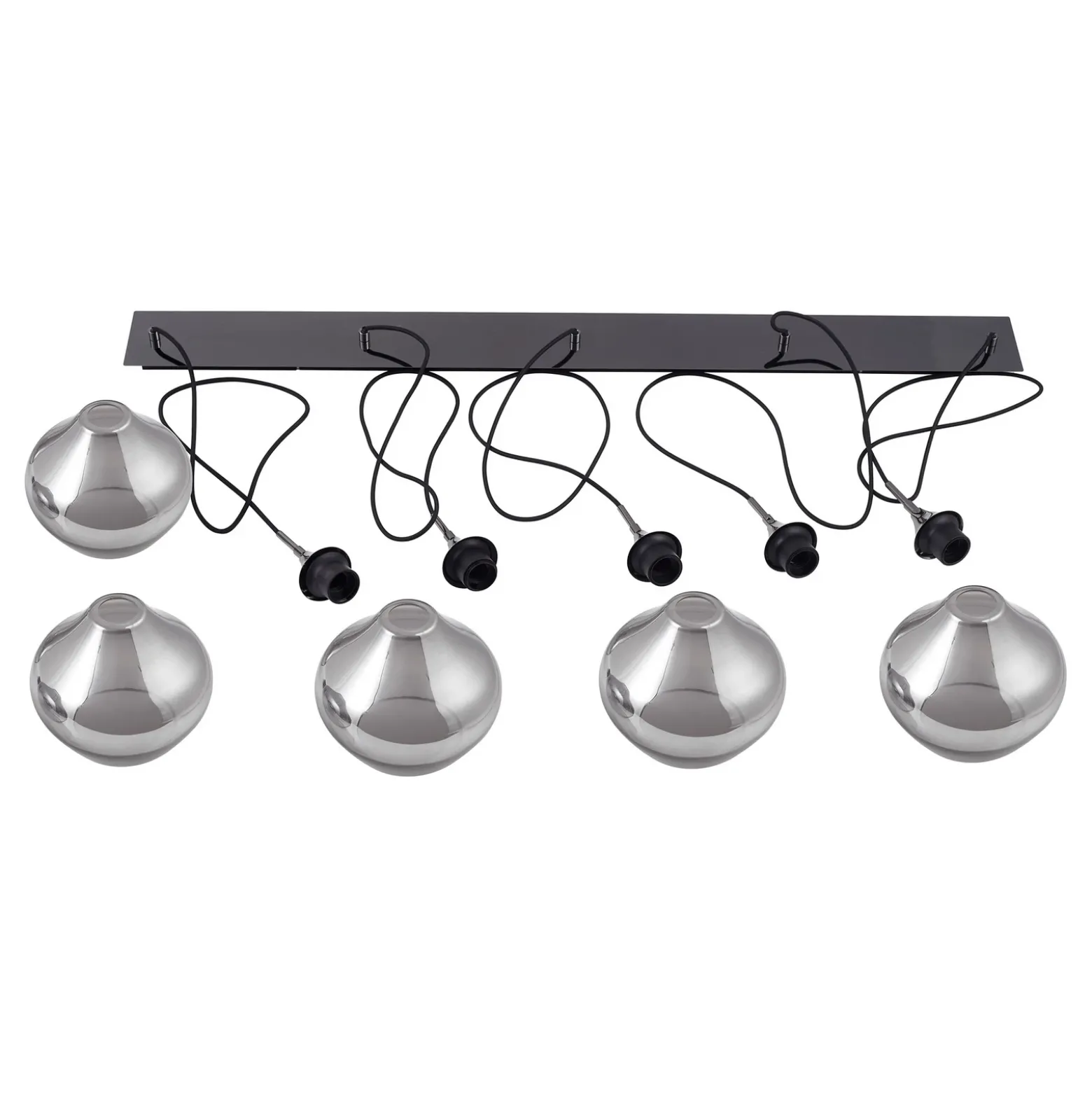 Lucande lámpara colgante Jarven, 5 luces, negro, cristal