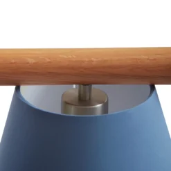 Lucande lámpara colgante Jinda, azul, madera, tela, 120 cm, E27