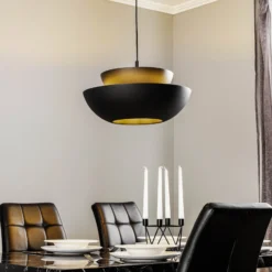 Lucande lámpara colgante Kellina, Ø 48 cm, negro, metal